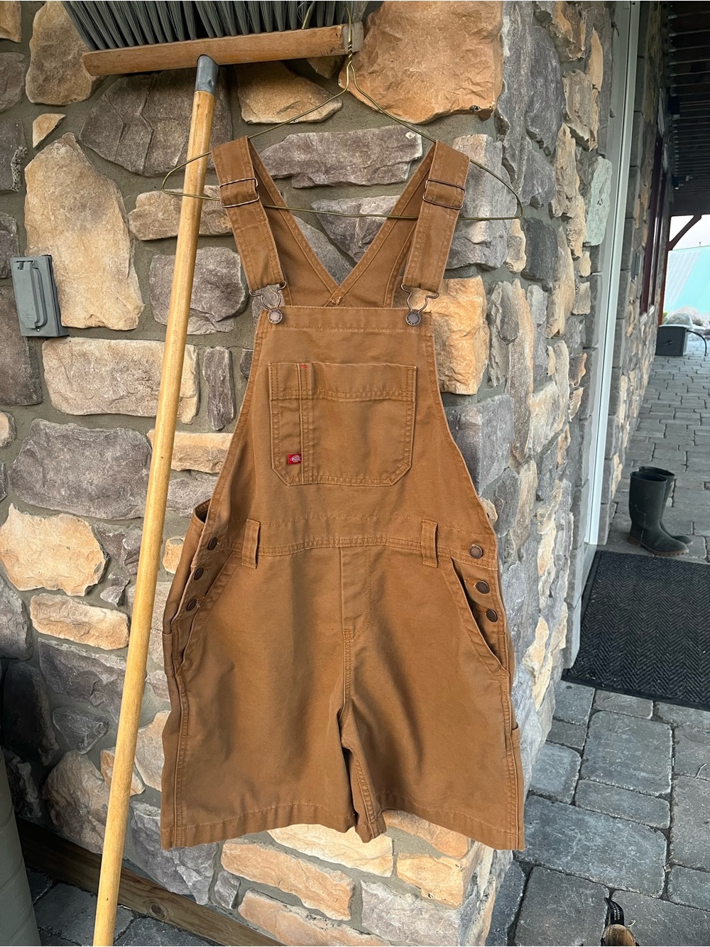 Dickies Women's Tan Work Short Overalls